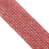 6mm/8mm/10mm Quality Natural Strawberry Quartz beads, Round 16 Faceted Diamond Cut gemstone, Pink Gemstone Beads, 15inch strand, SKU#U39
