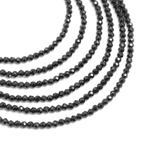 Wholesale 2mm Quality Natural Black Spinel Round Micro Faceted Beads, Finest Cut Tiny Sparkle Black Gemstone Beads,15inch strand, SKU#U50