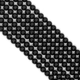 Black Mother of Pearl Beads, 6mm/8mm/10mm/12mm Round Smooth MOP, Shell Beads, Black Beads, 15.5" Full Strand, sku#U618