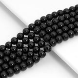 Black Mother of Pearl Beads, 6mm/8mm/10mm/12mm Round Smooth MOP, Shell Beads, Black Beads, 15.5" Full Strand, sku#U618
