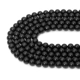 Black Mother of Pearl Beads, 6mm/8mm/10mm/12mm Round Smooth MOP, Shell Beads, Black Beads, 15.5" Full Strand, sku#U618