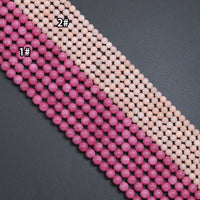 Natrual Rhodochrosite/Peach Jade, 6mm/8mm/10mm Round Smooth Jade, Dyed Jade, 15.5'' Full Strand, Sku#U996