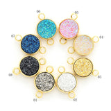 Gold/Silver Mystic Drusy Round Connector