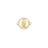 Mother-of-pearl Virgin Mary Connector Charm Pendant, Sku#WL14