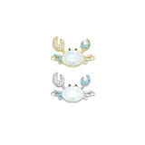 CZ Pave Mother of Pearl Crab Connector Charm Pendant, Sku#WL19