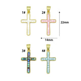 Mother of Pearl Abalone Cross charm For Necklace Bracelet Jewelry Making Supply, Sku#WL23