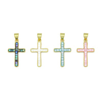 Mother of Pearl Abalone Cross charm For Necklace Bracelet Jewelry Making Supply, Sku#WL23