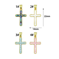 Mother of Pearl Abalone Cross charm For Necklace Bracelet Jewelry Making Supply, Sku#WL23