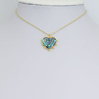 Abalone Mother of Pearl Spike Heart charm For Necklace Bracelet Jewelry Making Supply, Sku#WL24