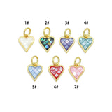 Colorful Gold Pearl Heart Pendant charm, Sku#WL26