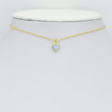 Colorful Gold Pearl Heart Pendant charm, Sku#WL26