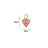 Colorful Gold Pearl Heart Pendant charm, Sku#WL26