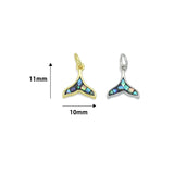 Mother of Pearl Whale Tail Pendant charm, Sku#WL27