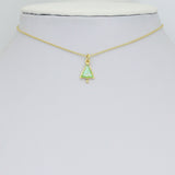 Abalone Mother of Pearl Cedar Tree Charm Pendant, Tree Charm, Sku#WL29