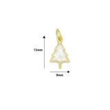 Abalone Mother of Pearl Cedar Tree Charm Pendant, Tree Charm, Sku#WL29