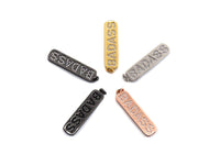 CZ Badass Micro Pave Long Bar Alphabet Pendant, Cubic Zirconia Strip Pendant, Micro pave letter pendant, 9x27mm, sku#X137