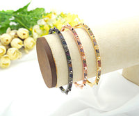 CZ Thin Stud Buckle Bracelet,Sku#X39