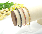 CZ Thin Stud Buckle Bracelet,Sku#X39