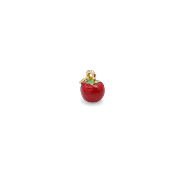 Gold Red Enamel 3D red tomoto Charm Pendant, Sku#Y1014