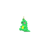 Gold Green Little Dinosaur Charm Pendant, Sku#Y1015