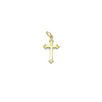 Dainty Gold flower Cross Charm Pendant, Sku#Y1019