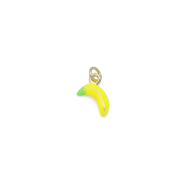 Yellow Enamel Banana Charm Pendant, Sku#Y1039