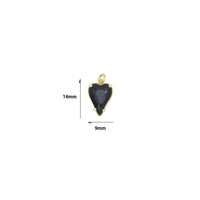 Clear Black Crystal Heart Charm Pendant,Sku#Y1047