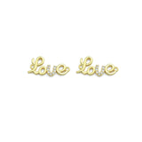 Clear CZ Gold Love Connector Charm Pendant, Sku#Y1043