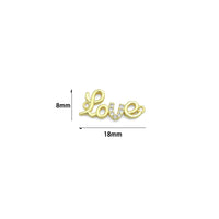 Clear CZ Gold Love Connector Charm Pendant, Sku#Y1043