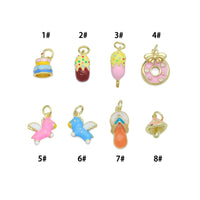 Enamel Cake, Doughnut, Horse, Ice cream, Flip Flops, mushroom Charm Pendant,Sku#Y1046