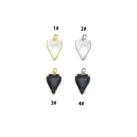 Clear Black Crystal Heart Charm Pendant,Sku#Y1047