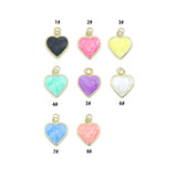 Colorful Enamel Heart Charm Pendant,Sku#Y1048