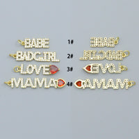 Babe, Badgirl, Love, Mama Heart Charm, Sku#Y1050