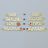 Babe, Badgirl, Love, Mama Heart Charm, Sku#Y1050