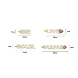 Babe, Badgirl, Love, Mama Heart Charm, Sku#Y1050
