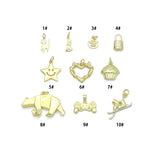 Gold Cat Dog Star Heart Cake Bear Game Controller Ski Blaze Charm Pendant, Sku#Y1054