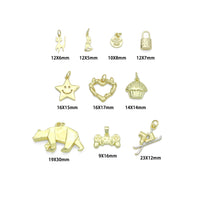 Gold Cat Dog Star Heart Cake Bear Game Controller Ski Blaze Charm Pendant, Sku#Y1054