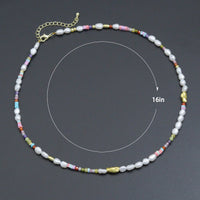 Freshwater Pearl Gold Spacer Beads Adjustable Necklace,Sku#Y1055