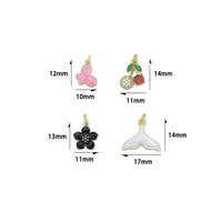 Colorful Enamel Butterfly Flower Cherry  Whale tail Shape charm, Sku#Y1058