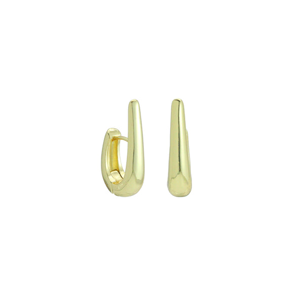 Gold U Shape Hoop Earrings, Sku#Y1059