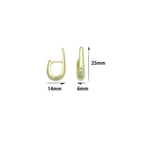 Gold U Shape Hoop Earrings, Sku#Y1059