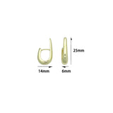 Gold U Shape Hoop Earrings, Sku#Y1059