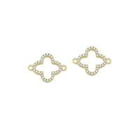 CZ Pave Gold Flower Coonector charm, Sku#Y1062