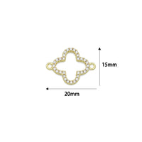 CZ Pave Gold Flower Coonector charm, Sku#Y1062