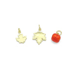 Fall Maple Leaf Pumpkin Charm Pendant, fall charm,Sku#Y1064