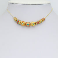 Tibetan-Style Enamel Bead Charm, Colorful Barrel & Round Beads for Jewelry Making, Sku#Y1065