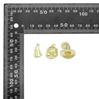 Gold Ghost Skull Witch Hat Charm, Halloween Charm, Sku#Y1067