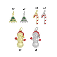 Christmas tree Snowman Candy Cane Charm Pendant, Sku#Y1068