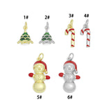 Christmas tree Snowman Candy Cane Charm Pendant, Sku#Y1068