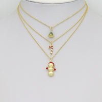 Christmas tree Snowman Candy Cane Charm Pendant, Sku#Y1068
